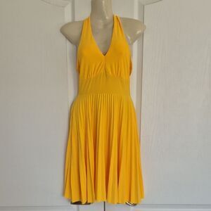 Urban Behavior Vibrant Yellow Backless Halter Dress